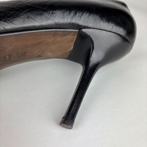 Studio Pollini Black Leather Pointed Toe Heels – Size 39 - Picture 7 of 10